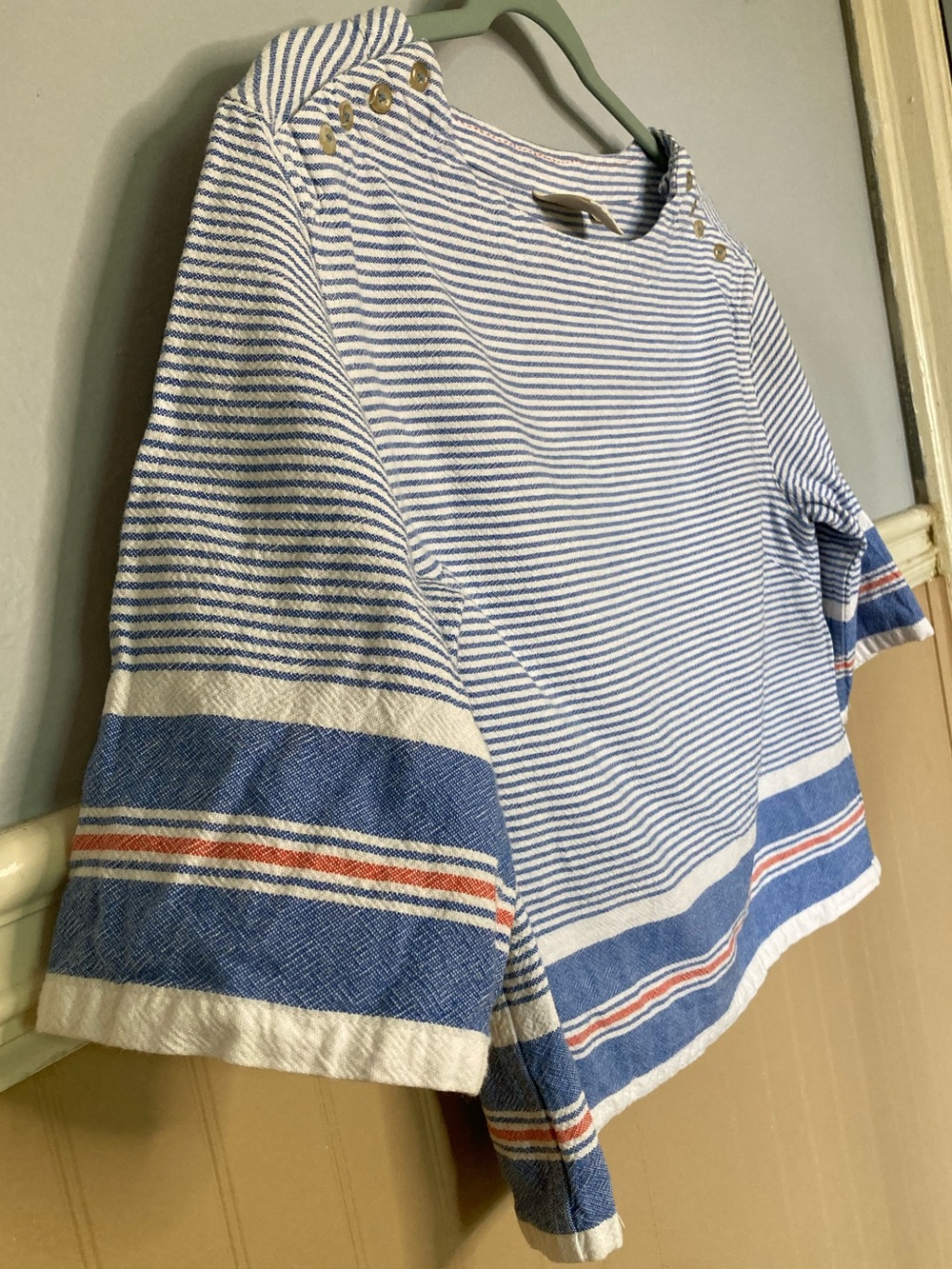 Maeve by Anthropologie Sullivan Striped Top - Blue & White Nautical Boatneck - Picture 6 of 7